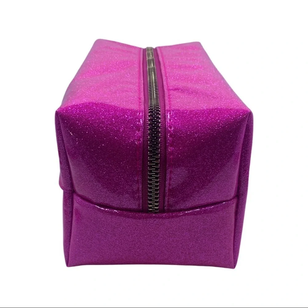 Colorful Pink Glitter Pride Zipper Carry Case Organizer Travel Cosmetic Pouch